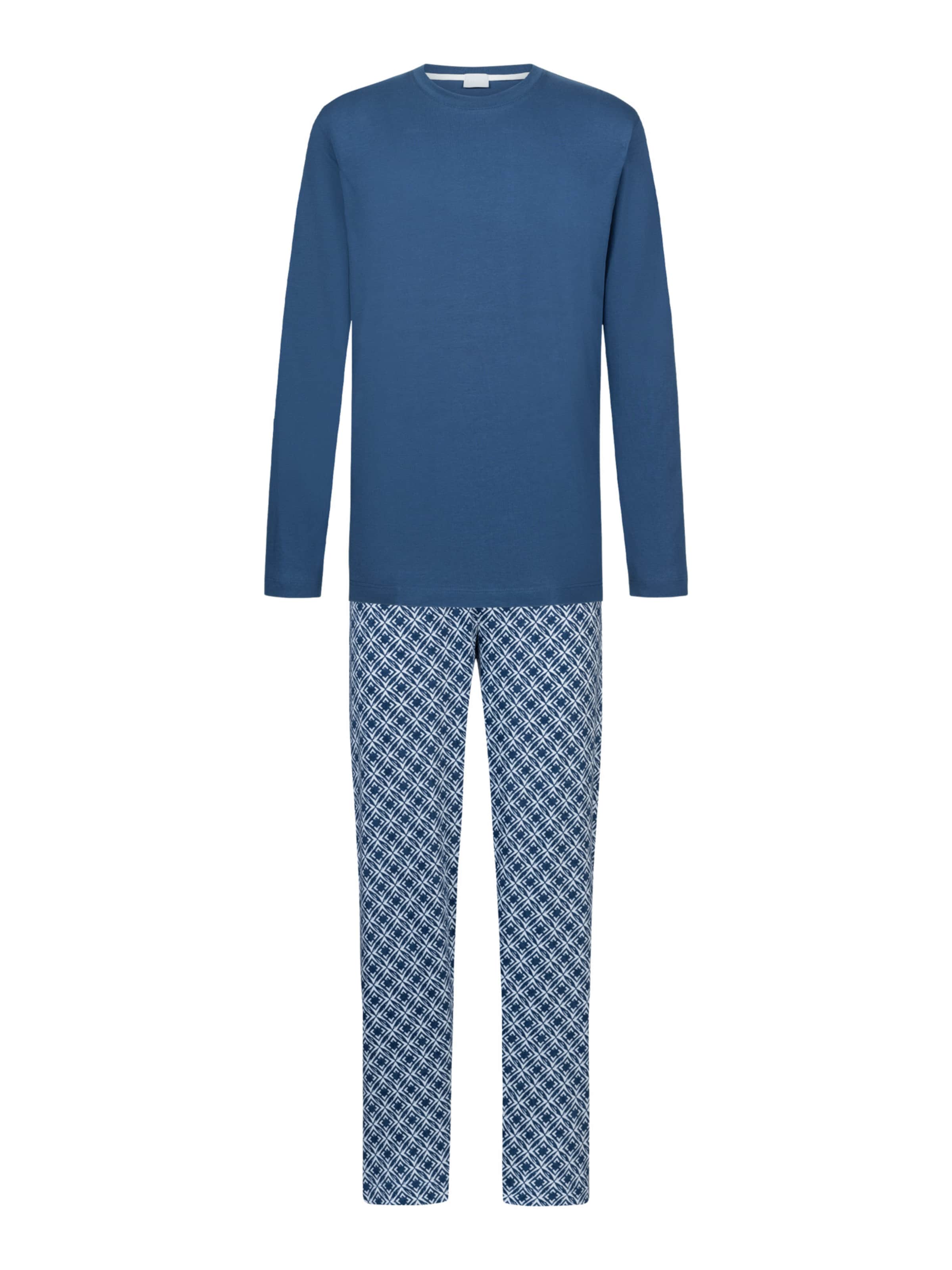 Mey Pyjama 'Silhouettes' in Blau: Vorderseite