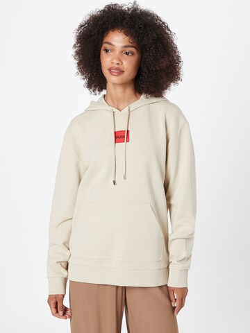 Sweat-shirt 'Dasara' HUGO en beige : devant