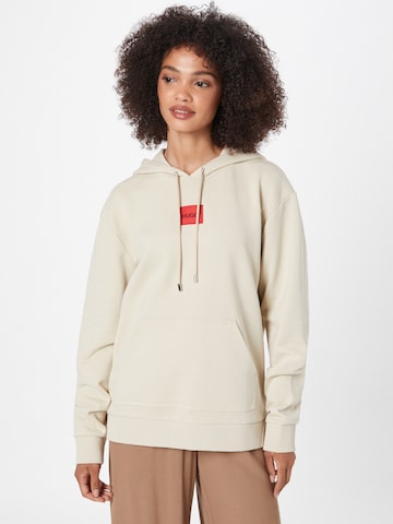 HUGO Red Sweatshirt 'Dasara' in Beige: front