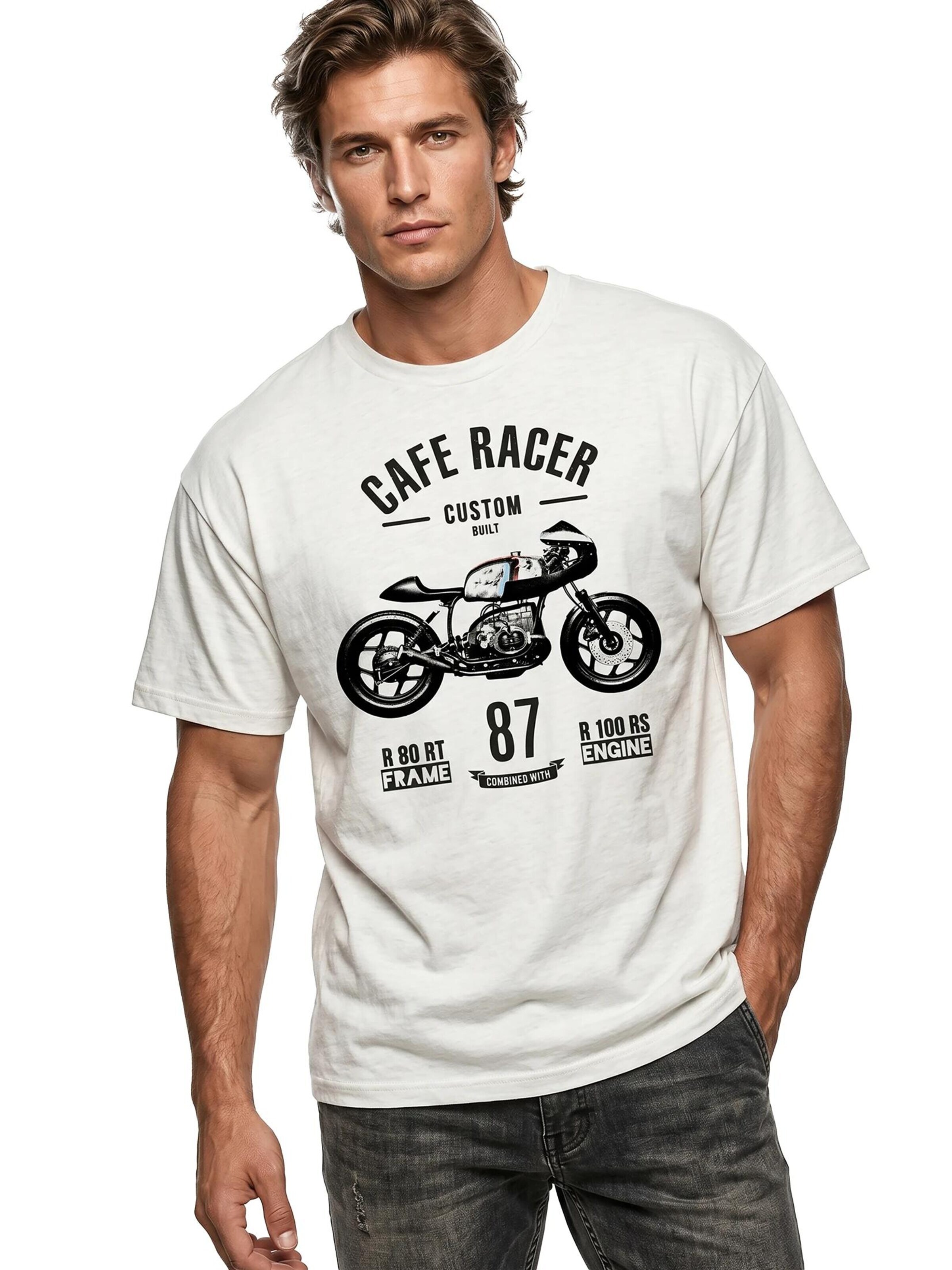MAKAYA Shirt 'Frame & Engine' in White