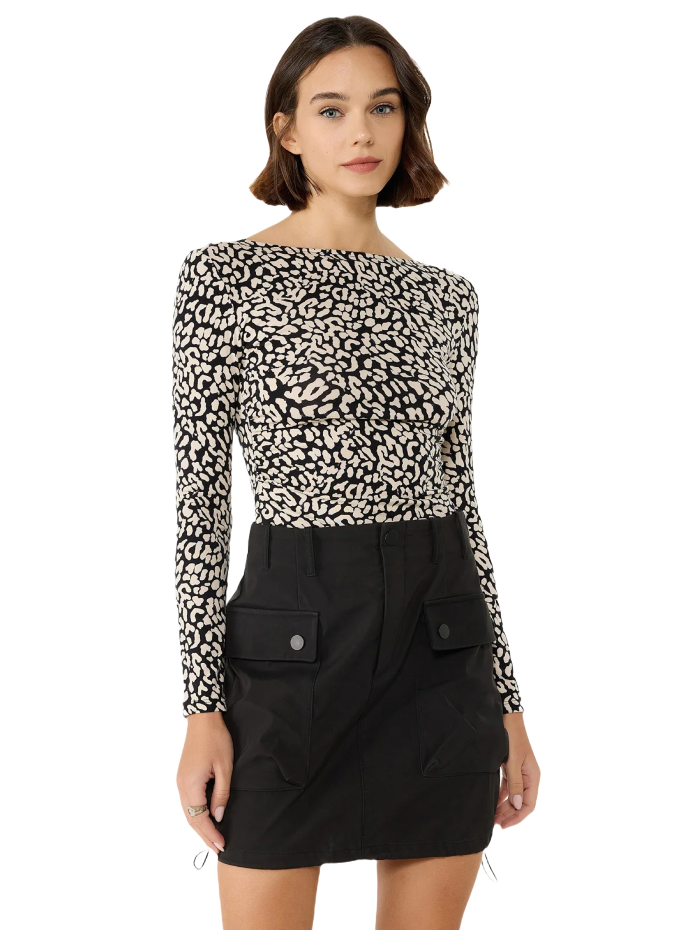 No Matter What Shirt bodysuit in Beige: front