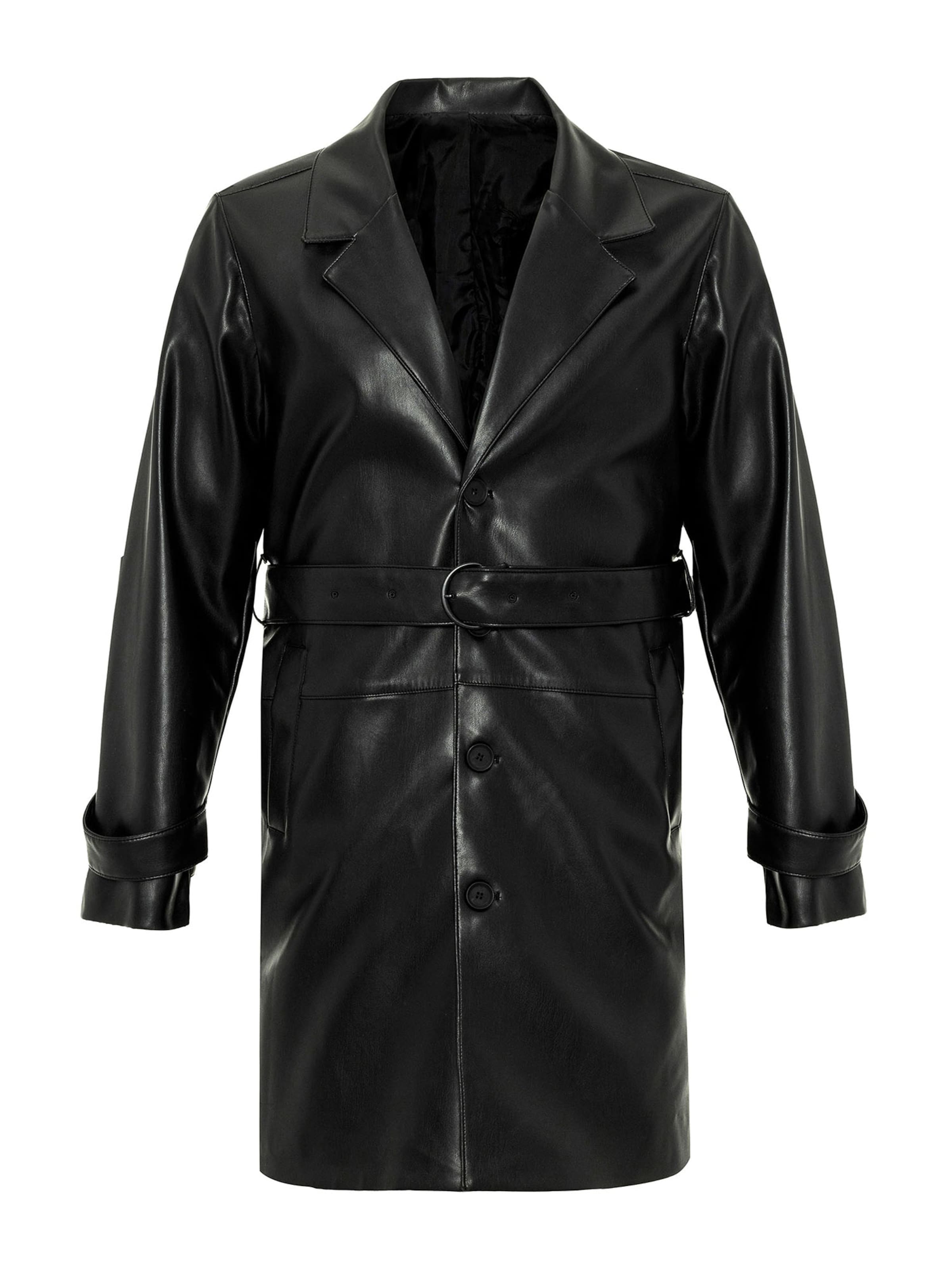 Palton de primăvară-toamnă de la Antioch pe negru: față