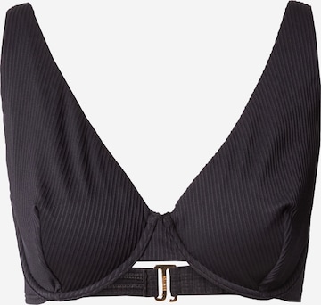 HOLLISTER Triangle Bikini Top in Black: front