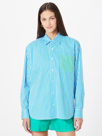 Parisienne et Alors - Blusa 'LIPMANN' em azul: frente