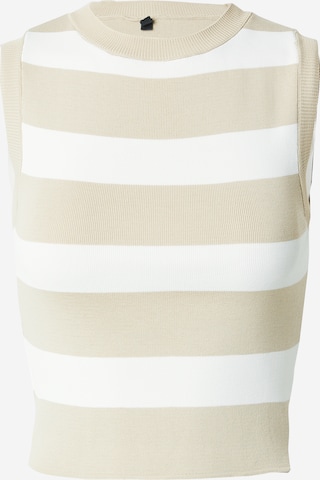 Trendyol - Top de punto en beige: frente