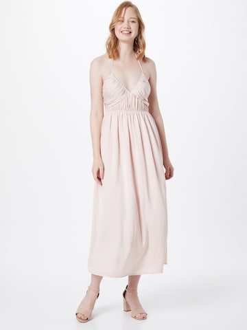 Love Triangle Cocktail Dress 'Gathered' in Pink: front