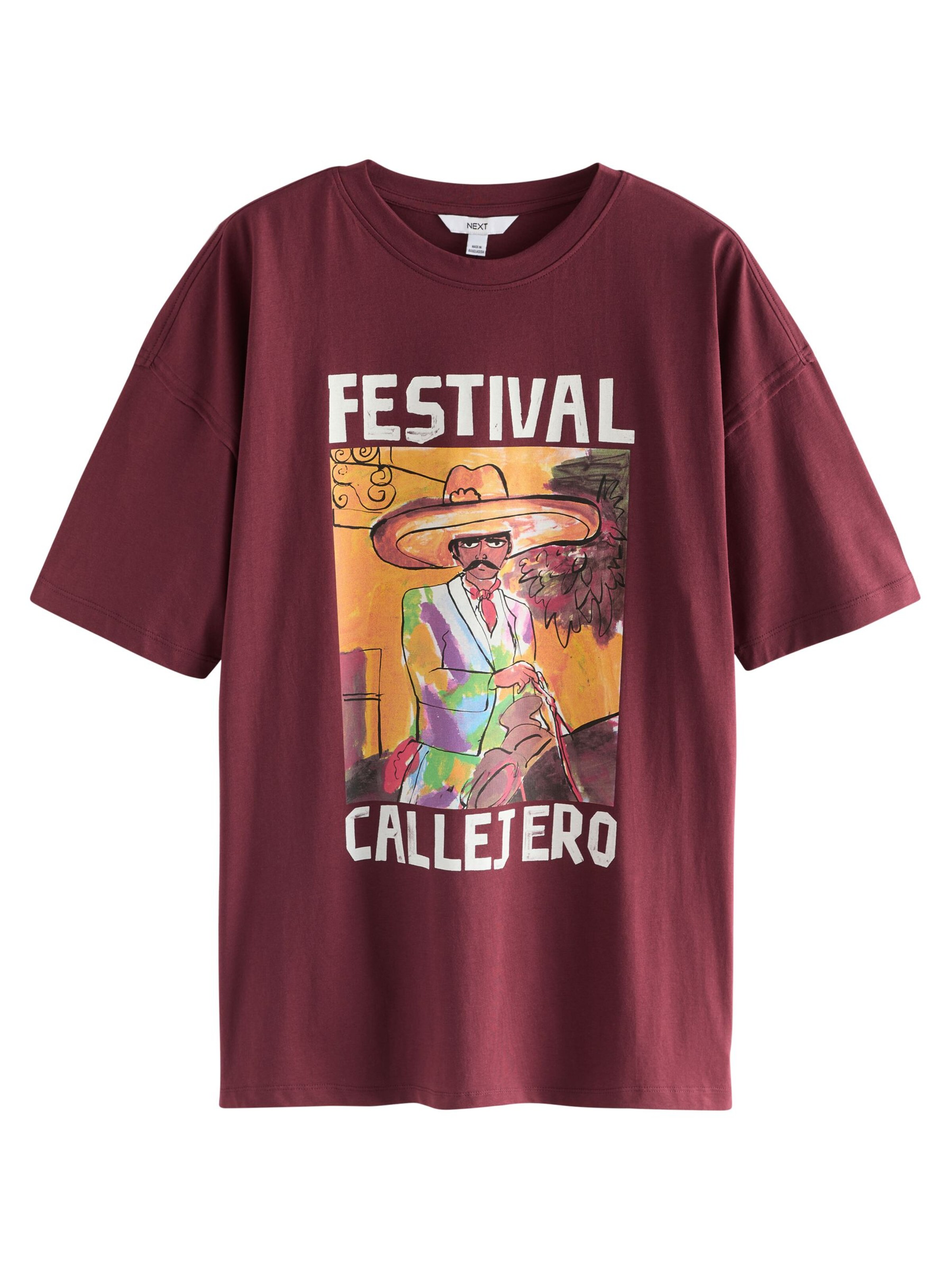 Next Shirt in de kleur Oranje / Bourgogne / Zwart / Wit, Productweergave