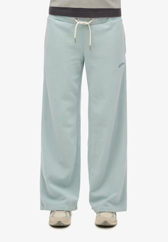 Wide Leg Pantalon 'Essential' Superdry en bleu : devant