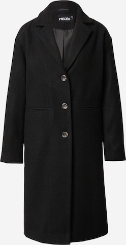 PIECES Between-seasons coat 'ALICIA' in Black: front