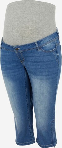 Mamalicious Curve Slimfit Jeans 'Pixie' in Blauw: voorkant