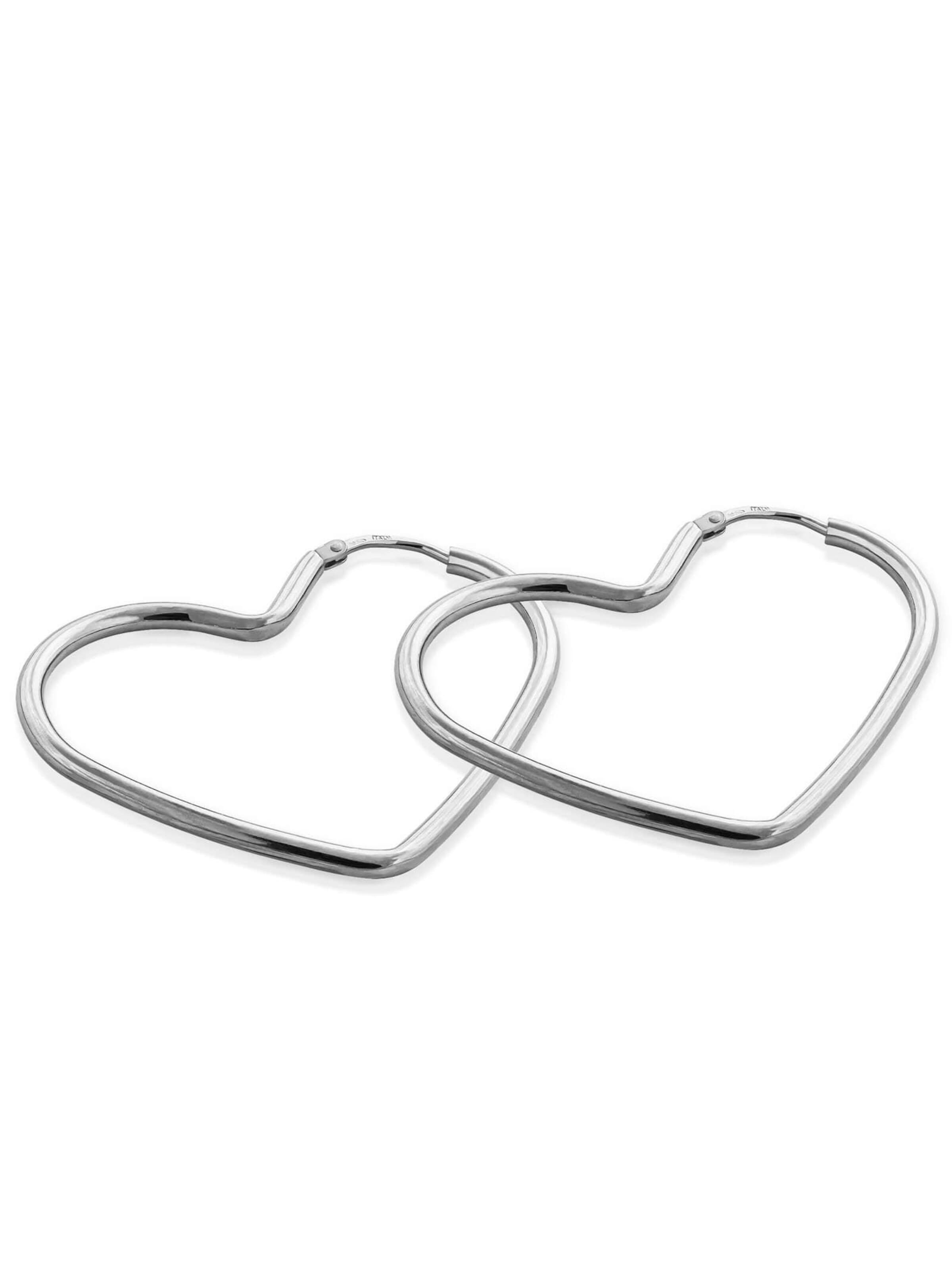 modabilé Ohrringe 'HEART'‌‌‌‌ in Silber: Vorderseite