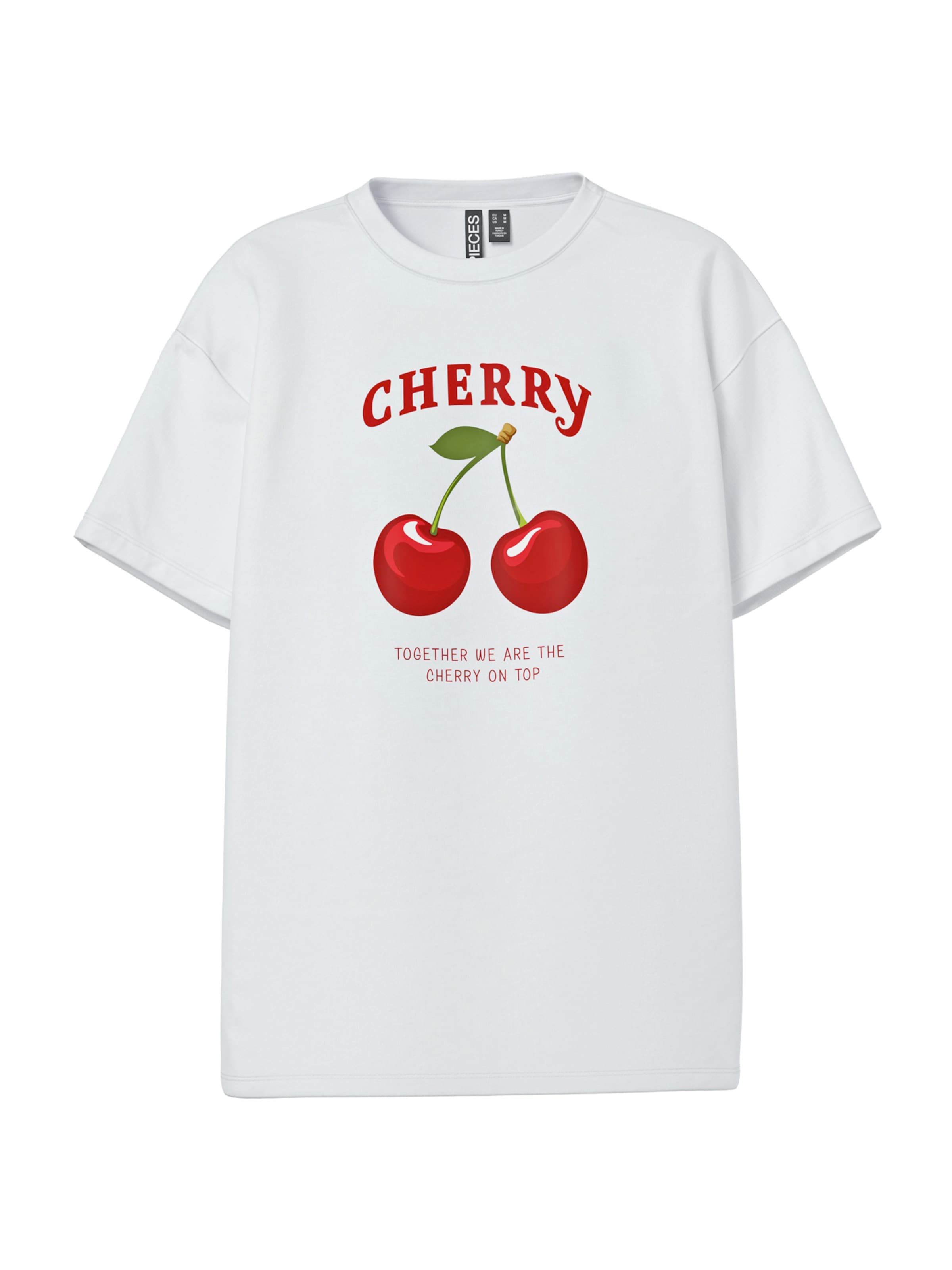 PIECES Свободна дамска риза 'PCALIFI FASTTRACK' в бяло: отпред