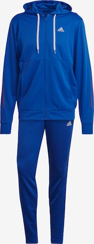 ADIDAS SPORTSWEAR - Fato de treino 'Ribbed Aeroready' em azul: frente