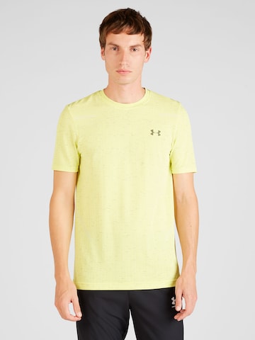 T-Shirt fonctionnel 'Grid' UNDER ARMOUR en jaune : devant