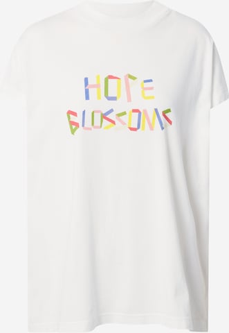 Thinking MU Тениска 'HOPE BLOSSOMS' в бяло: отпред