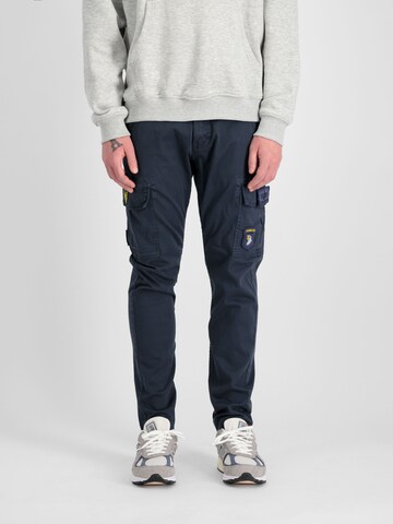 ALPHA INDUSTRIES Regular Cargohose 'Petrol Patch' in Blau