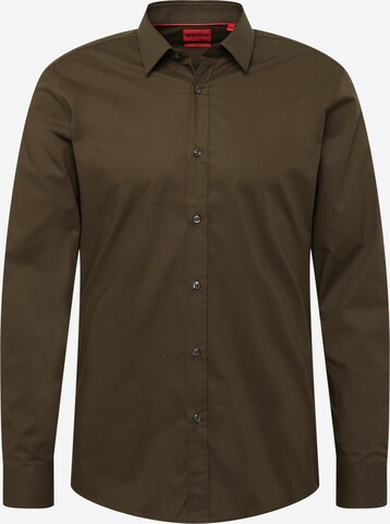 HUGO Button Up Shirt 'Elisha' in Green: front