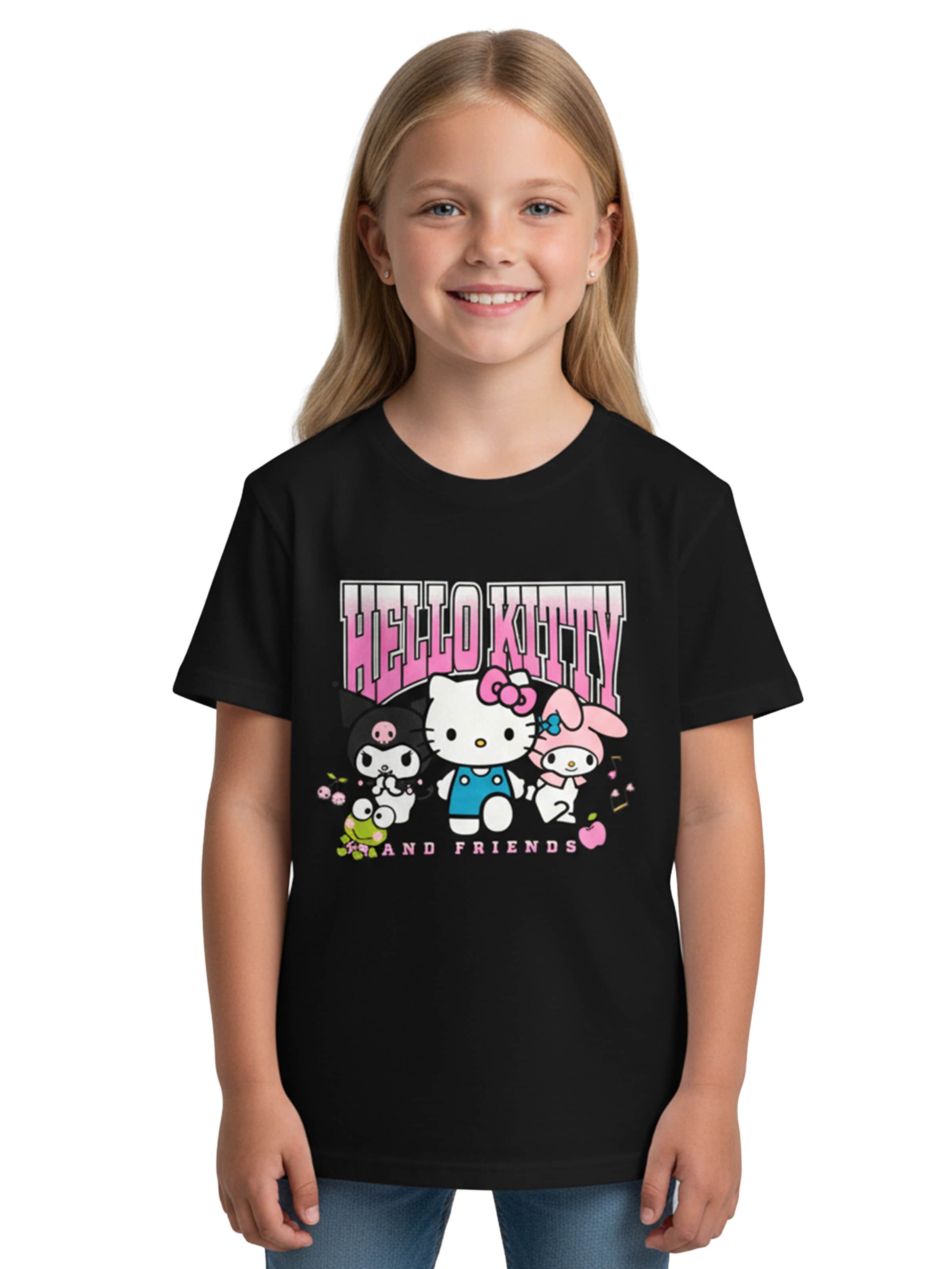 HELLO KITTY Shirt 'Friends'‌‌ in Schwarz