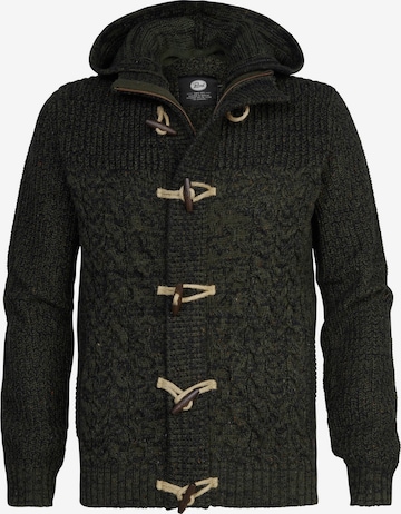 Petrol Industries Knit Cardigan in Green: front
