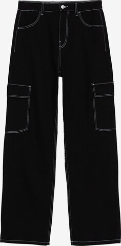 Regular Pantaloni eleganți de la Bershka pe negru: față