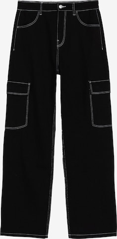 Regular Pantaloni eleganți de la Bershka pe negru: față