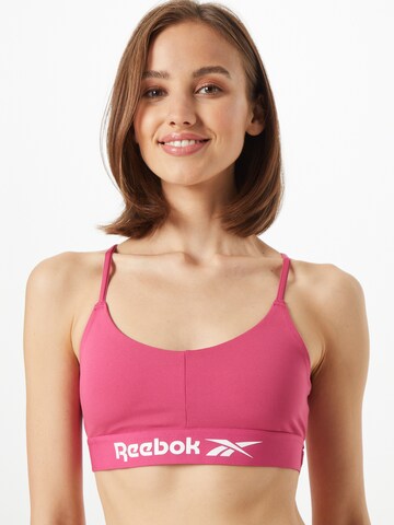 Reebok Bustier Sport bh in Roze: voorkant