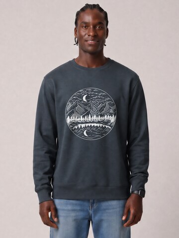 Watapparel Sweatshirt 'Mountains By Night' in Grijs: voorkant