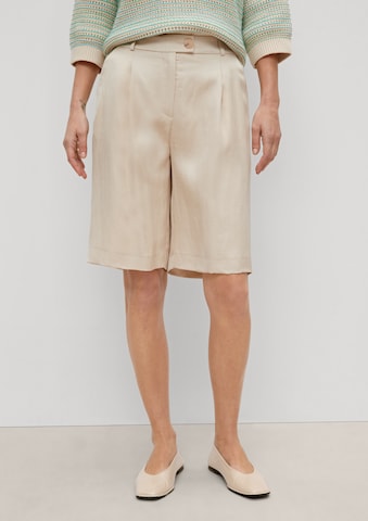 COMMA Wide leg Pleat-front trousers in Beige