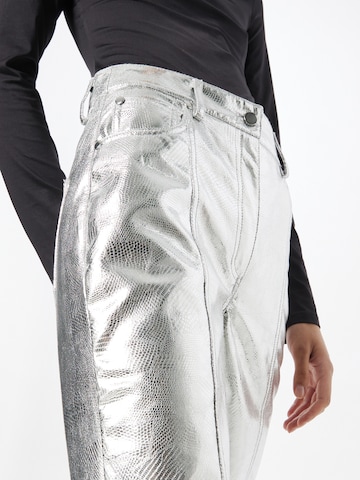 River Island Regular Trousers in Silver