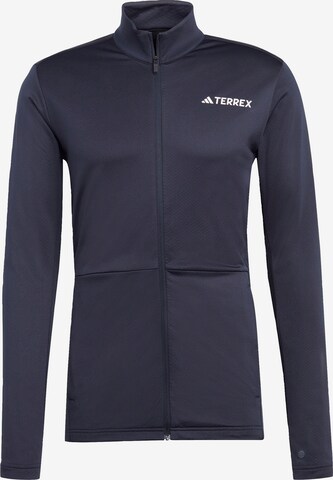 ADIDAS TERREX Athletic Fleece Jacket in Blue: front