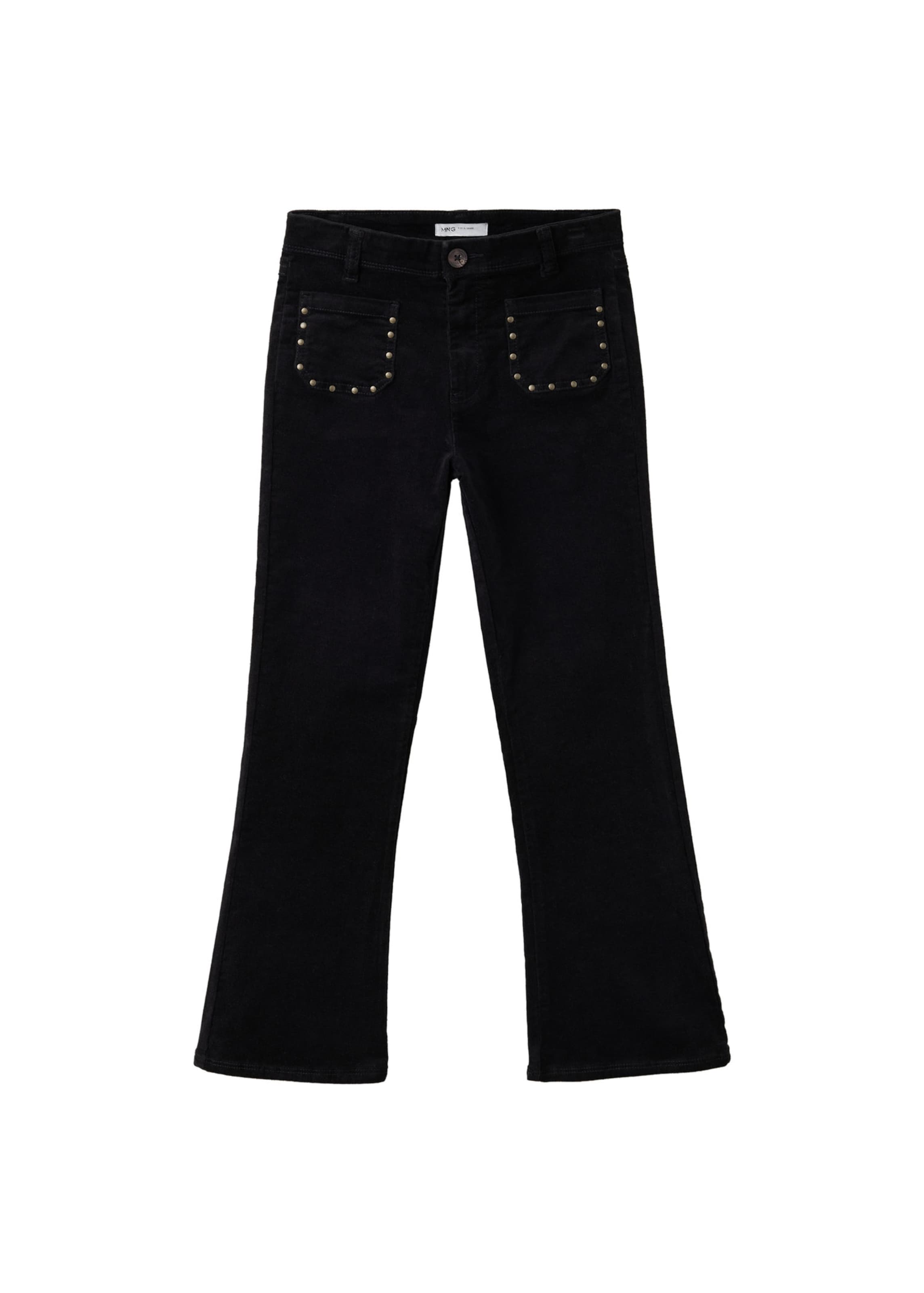 MANGO KIDS Regular Broek 'FROSTY' in Zwart: voorkant