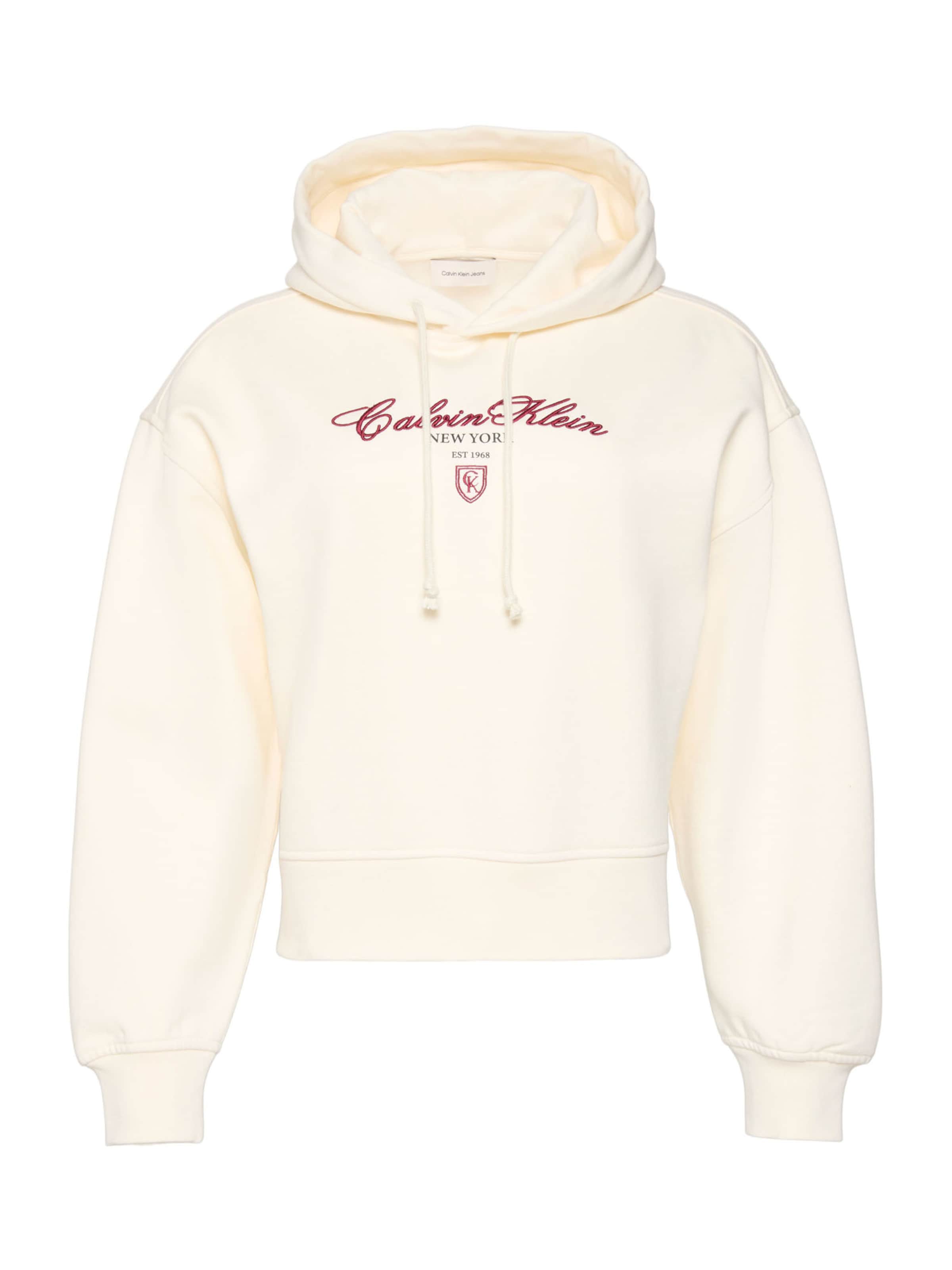 Calvin Klein Jeans Mikina – bílá: přední strana