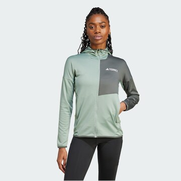 ADIDAS TERREX Funktionsfleecejacke 'Xperior' in Grün: Vorderseite