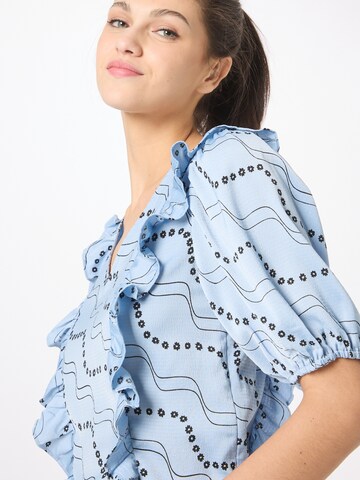 PIECES Blouse 'Haisley' in Blauw