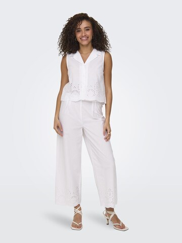 ONLY Loosefit Bandplooibroek 'Roxanne' in Wit
