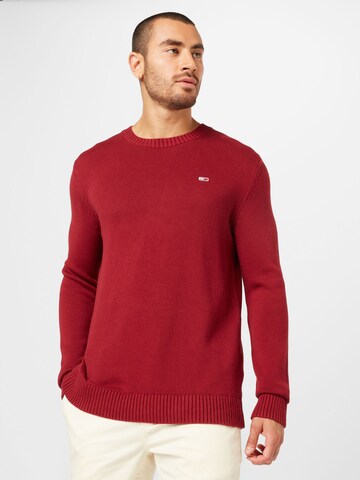 Tommy Jeans Sweter 'Essential' w kolorze czerwony: przód