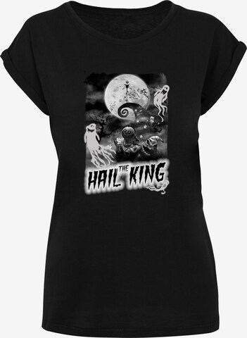 F4NT4STIC Shirt 'Disney Nightmare Before Christmas Hail The King' in Zwart: voorkant