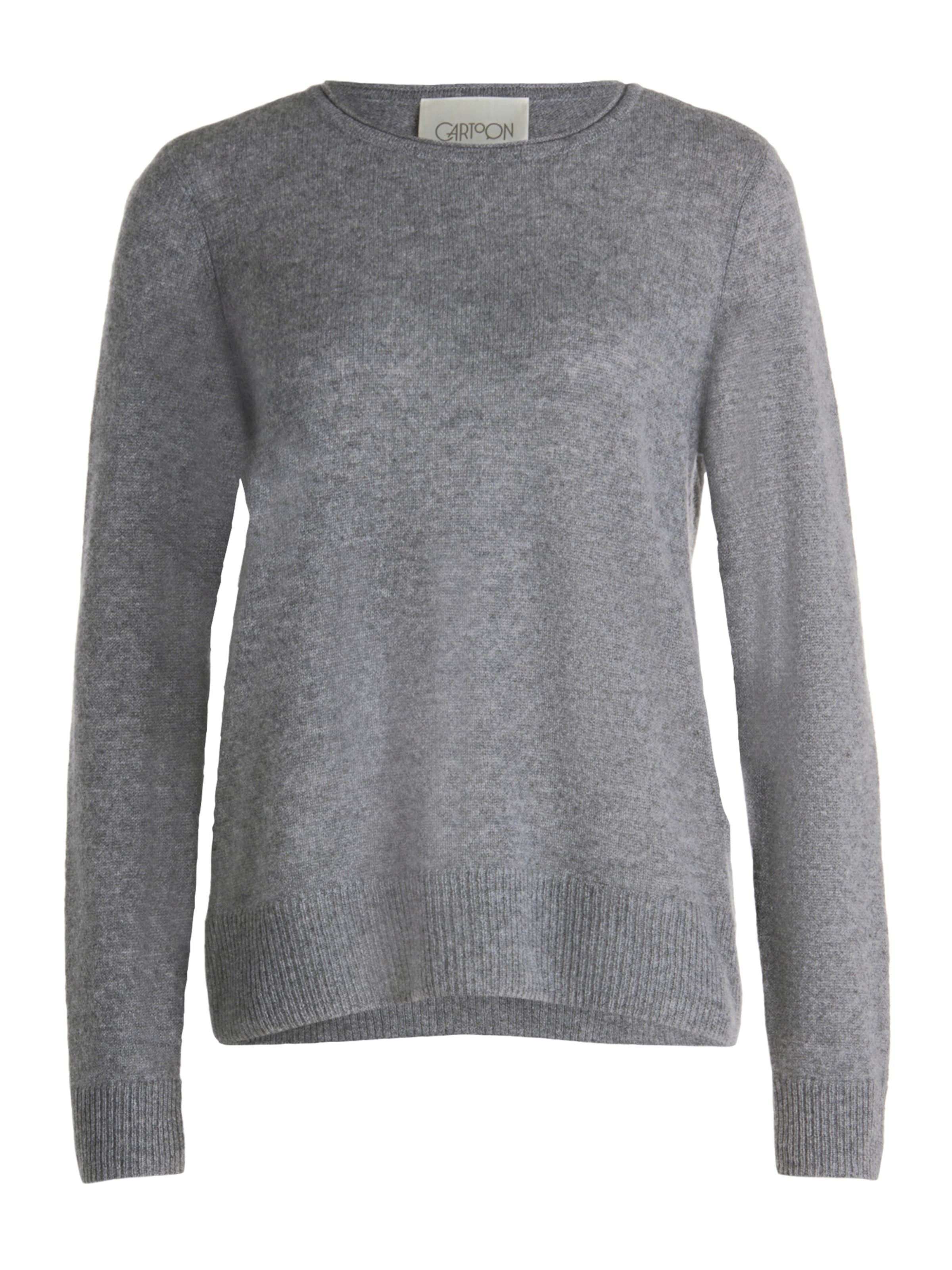 Cartoon Pullover in Grau: Vorderseite