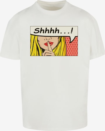 Merchcode Shirt 'Silent Sign Comic' in White: front