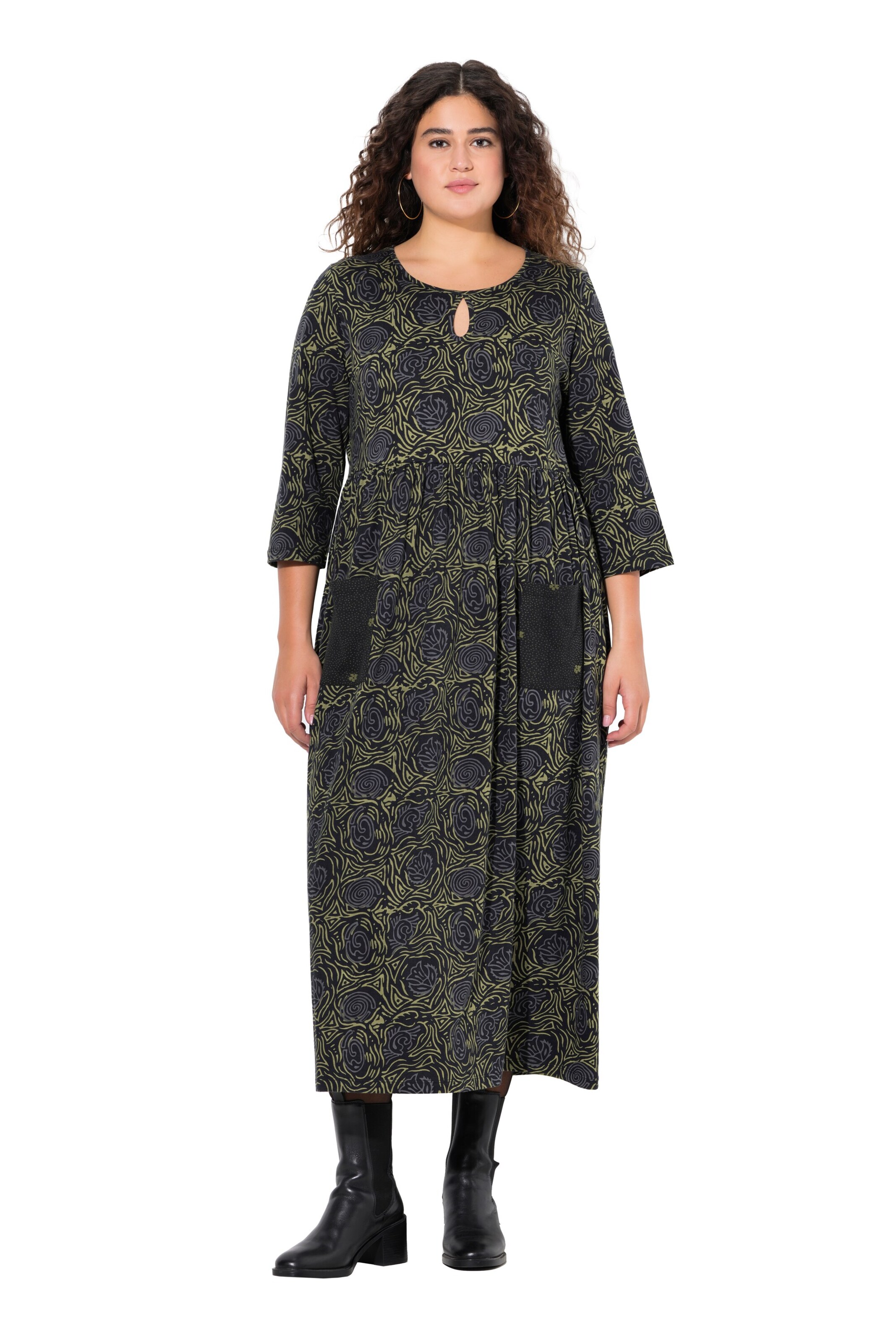 Ulla Popken Jurk in Groen: voorkant