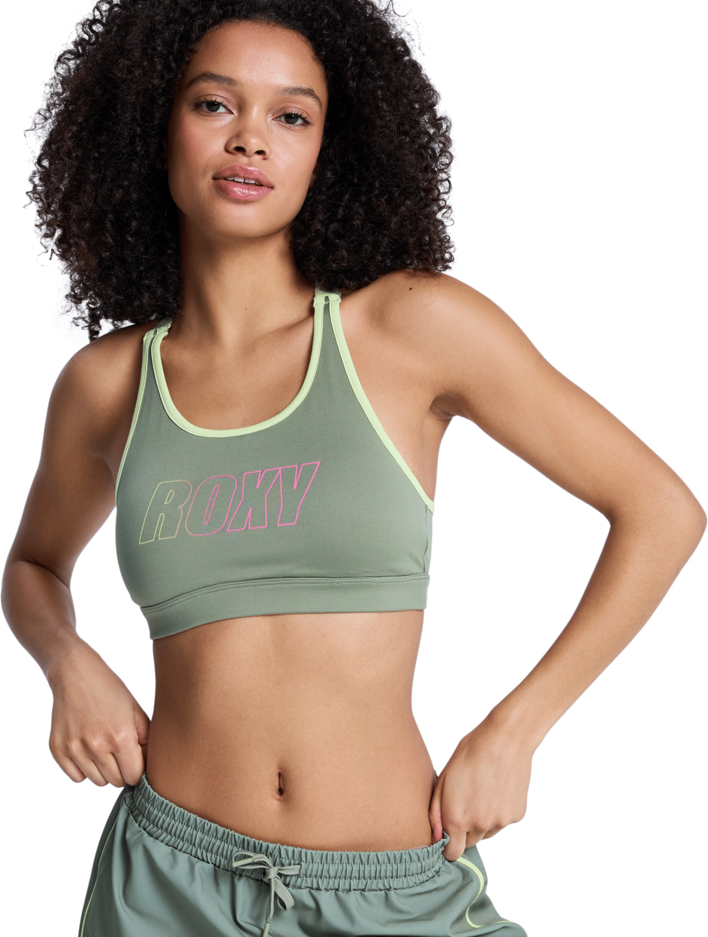 ROXY Bralette Sports Bra 'Everyday Flow' in Green: front