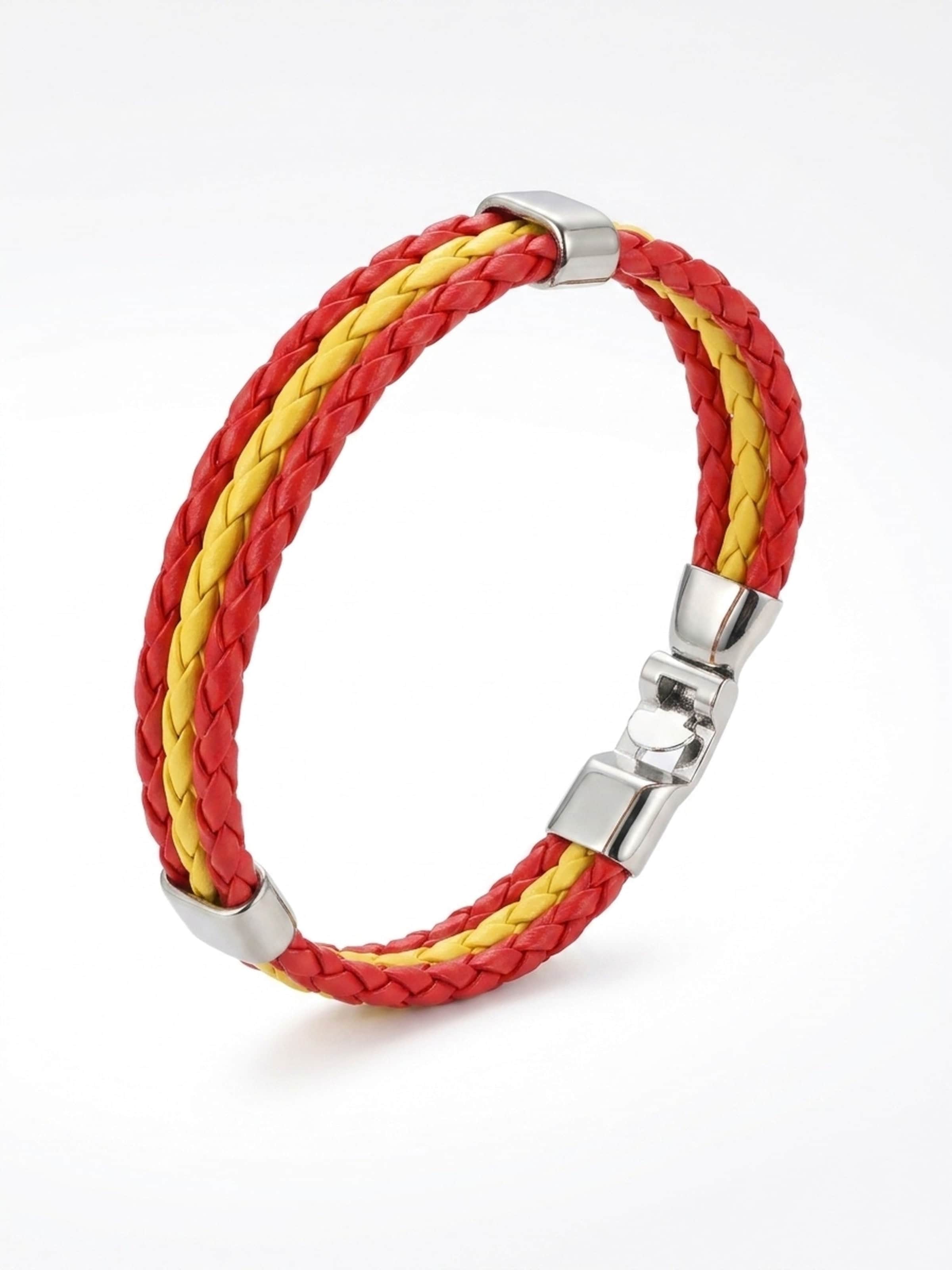 Nemomatheo Armband 'Armband Tifoso Spanien – Geflochtenes Leder Fan Armband'‌‌‌‌‌‌‌ in 18-23 cm in mischfarben, Produktansicht