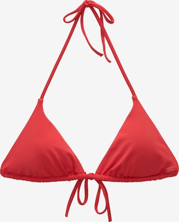 Pull&Bear Triangle Bikini top in Red: front