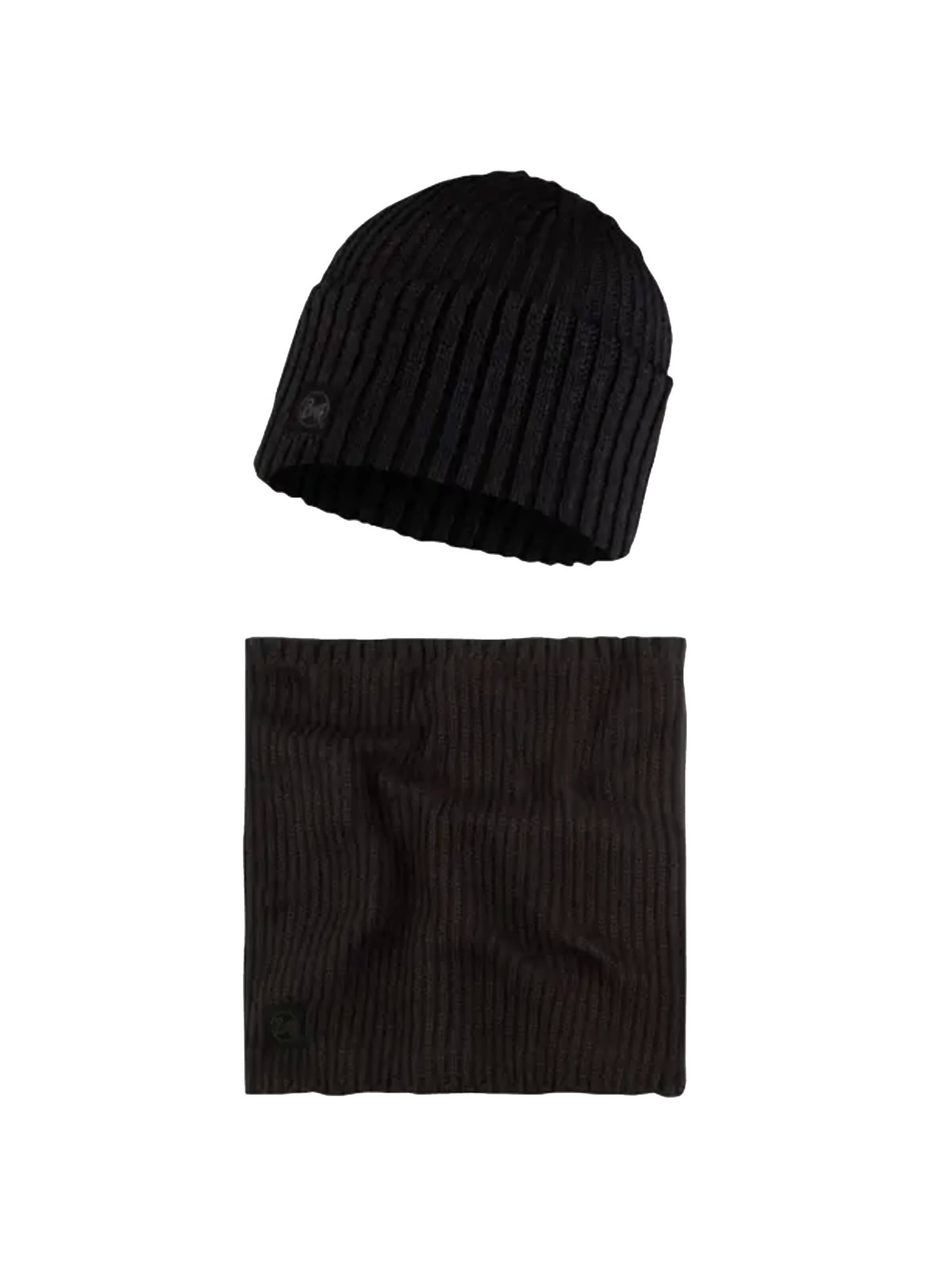 BUFF Muts 'Buff Gift Pack Set Beanie and Neckwarmer' in Zwart: voorkant