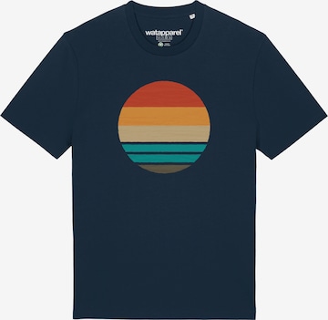 Watapparel T-Shirt 'Retro Sunset Ocean' in Blau: Vorderseite