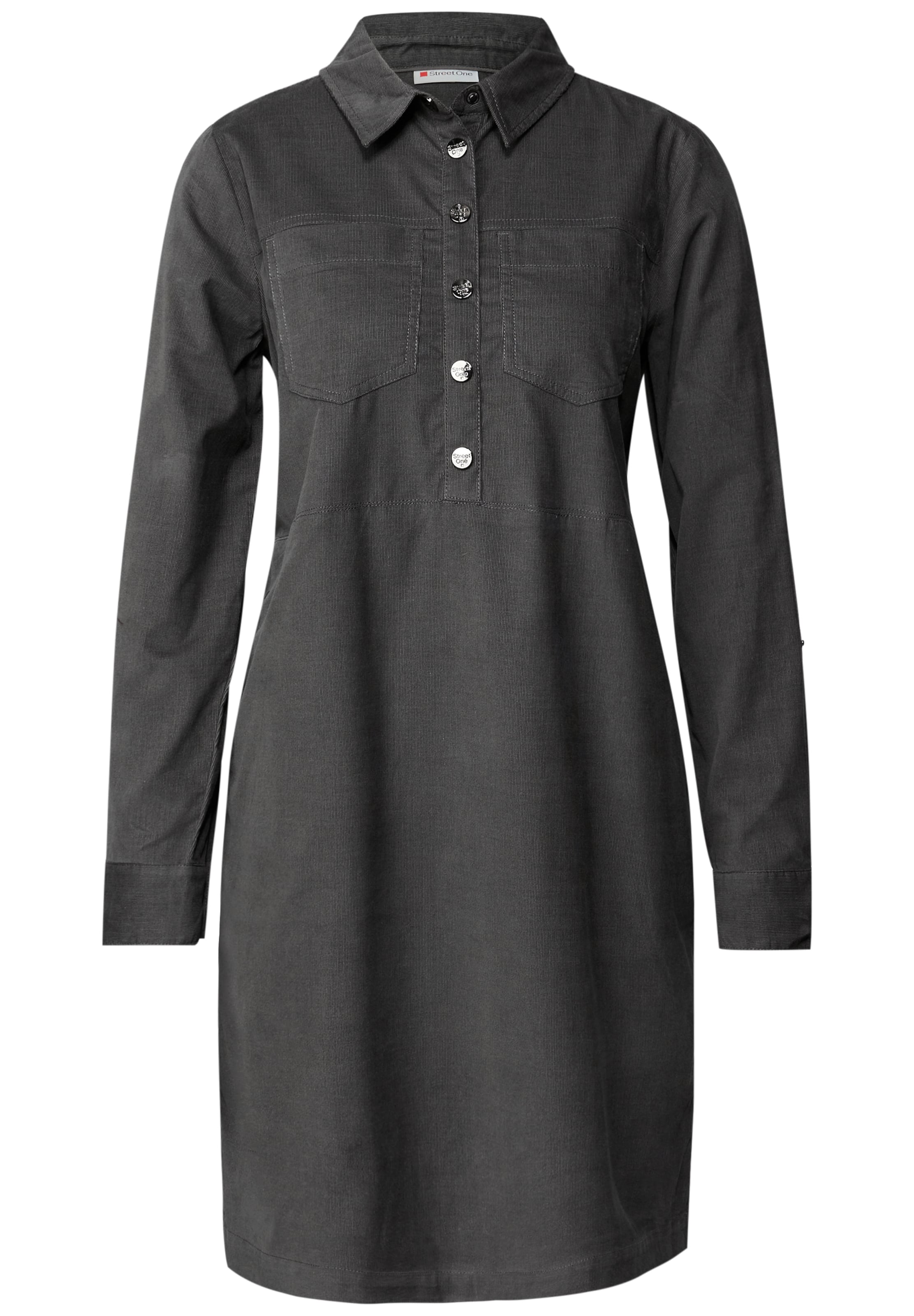 STREET ONE Cordkleid in Grau: Vorderseite