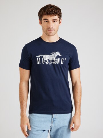 T-Shirt 'AUSTIN' MUSTANG en bleu : devant