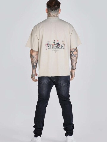 T-Shirt 'Graphic' SikSilk en beige