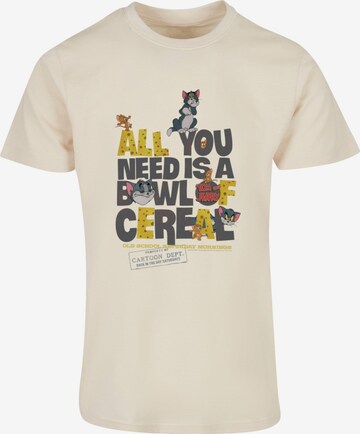 ABSOLUTE CULT Shirt 'Tom and Jerry - All You Need Is' in Beige: predná strana