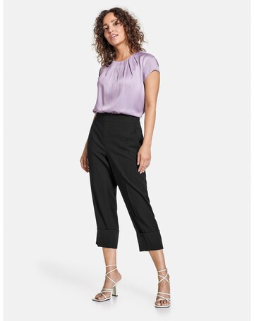 TAIFUN Regular Trousers with creases in Black